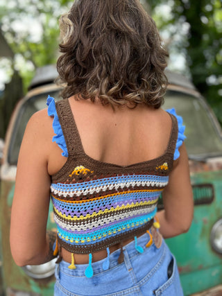Bohemian Style Colorful Striped Knit Tank Top