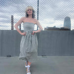 Striped Tube Strapless Maxi Dress