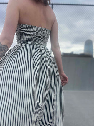 Striped Tube Strapless Maxi Dress