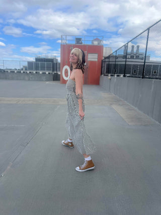 Striped Tube Strapless Maxi Dress