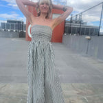 Striped Tube Strapless Maxi Dress