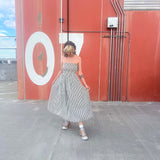 Striped Tube Strapless Maxi Dress