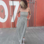 Striped Tube Strapless Maxi Dress
