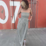 Striped Tube Strapless Maxi Dress