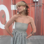 Striped Tube Strapless Maxi Dress