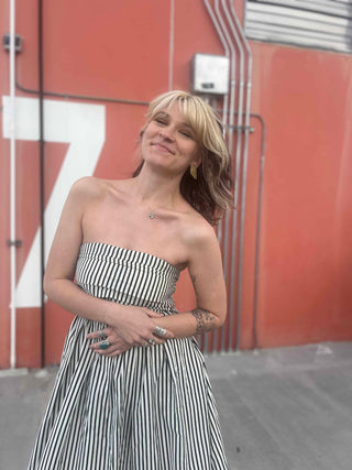 Striped Tube Strapless Maxi Dress