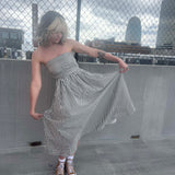 Striped Tube Strapless Maxi Dress