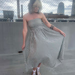 Striped Tube Strapless Maxi Dress