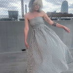Striped Tube Strapless Maxi Dress