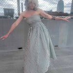 Striped Tube Strapless Maxi Dress
