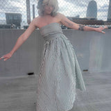 Striped Tube Strapless Maxi Dress