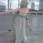 Striped Tube Strapless Maxi Dress
