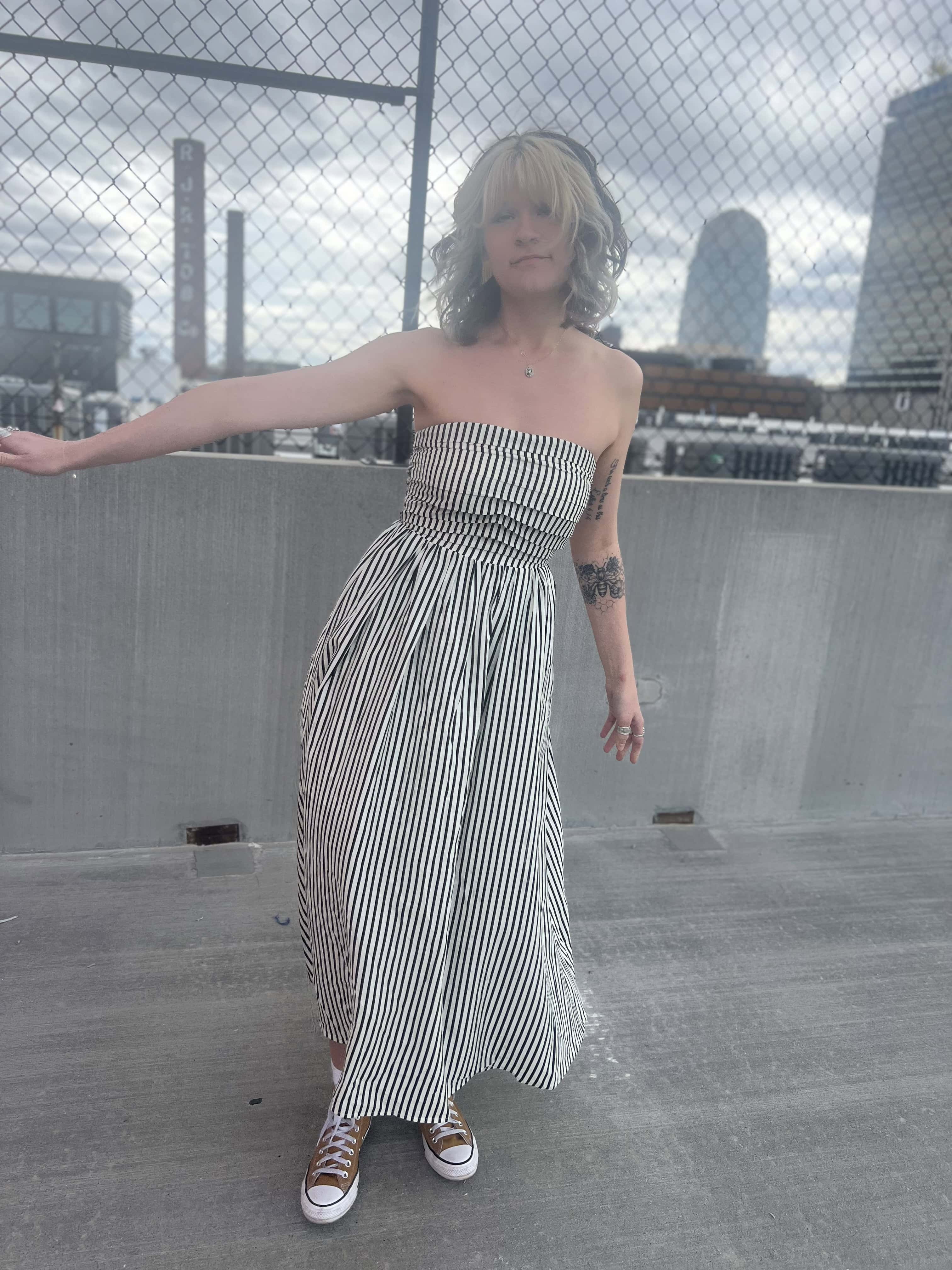 Striped Tube Strapless Maxi Dress