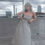 Striped Tube Strapless Maxi Dress