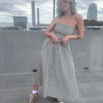 Striped Tube Strapless Maxi Dress