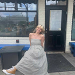 Striped Tube Strapless Maxi Dress