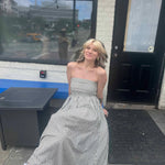 Striped Tube Strapless Maxi Dress