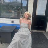 Striped Tube Strapless Maxi Dress