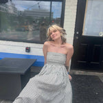 Striped Tube Strapless Maxi Dress