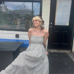 Striped Tube Strapless Maxi Dress