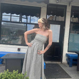 Striped Tube Strapless Maxi Dress