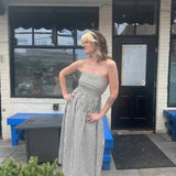 Striped Tube Strapless Maxi Dress