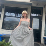 Striped Tube Strapless Maxi Dress