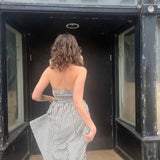 Striped Tube Strapless Maxi Dress