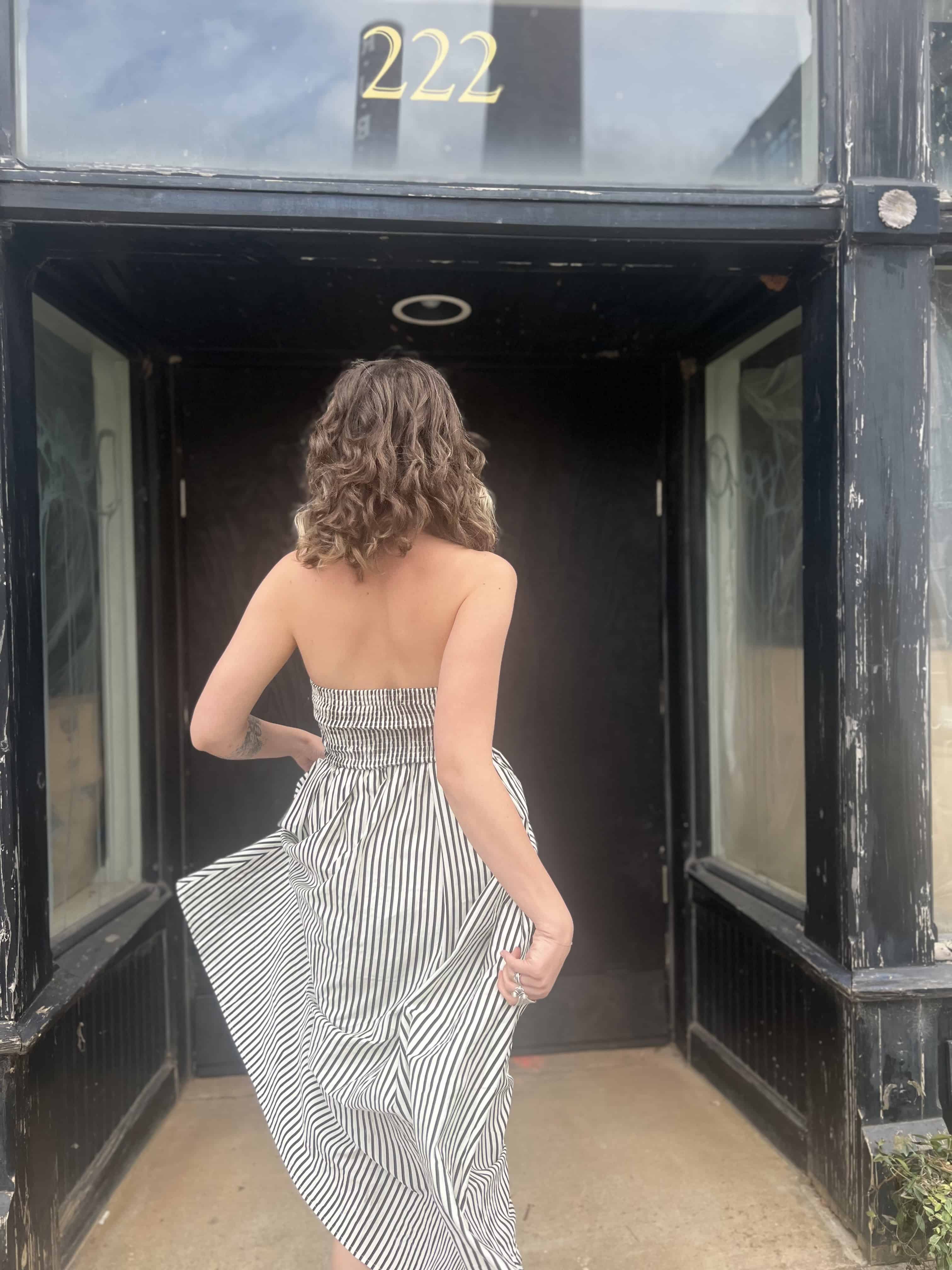 Striped Tube Strapless Maxi Dress
