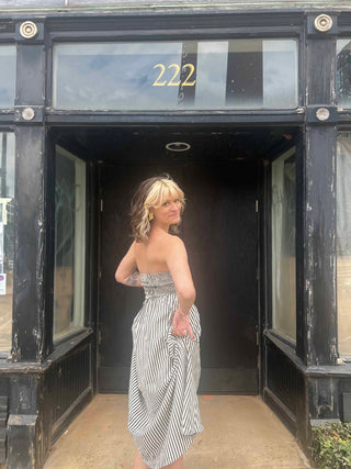 Striped Tube Strapless Maxi Dress