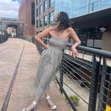 Striped Tube Strapless Maxi Dress