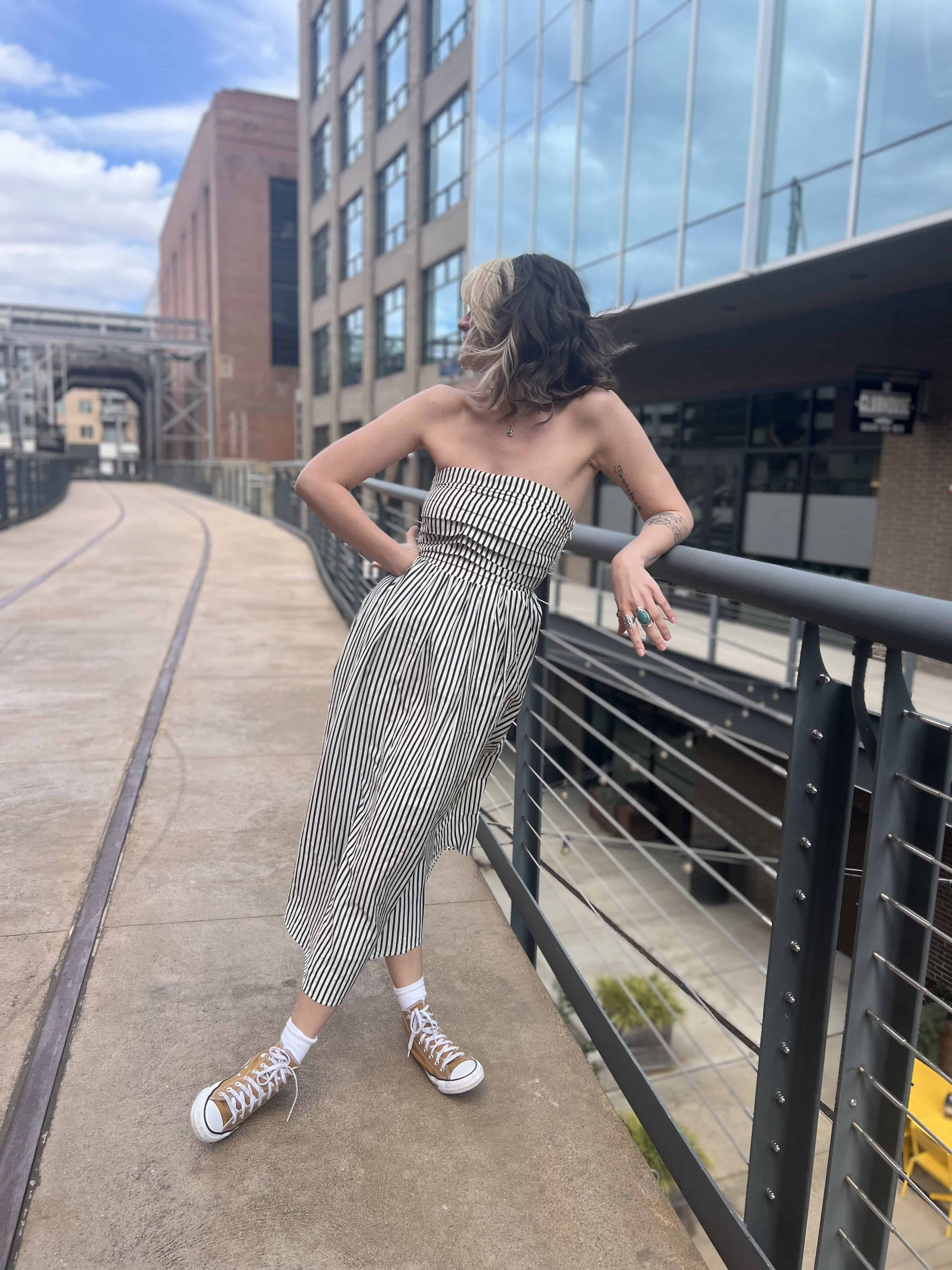 Striped Tube Strapless Maxi Dress