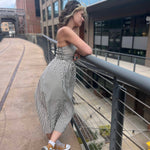 Striped Tube Strapless Maxi Dress