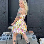 Floral Print Bubble Skirt Mini Dress