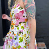 Floral Print Bubble Skirt Mini Dress