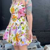 Floral Print Bubble Skirt Mini Dress