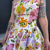 Floral Print Bubble Skirt Mini Dress