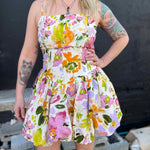 Floral Print Bubble Skirt Mini Dress