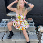 Floral Print Bubble Skirt Mini Dress