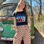 Smile Pattern Checkered Barrel Pants