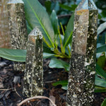 3 pyrite towers in mulch