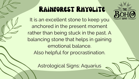 Rainforest Rhyolite Crystal Tumbled Stone