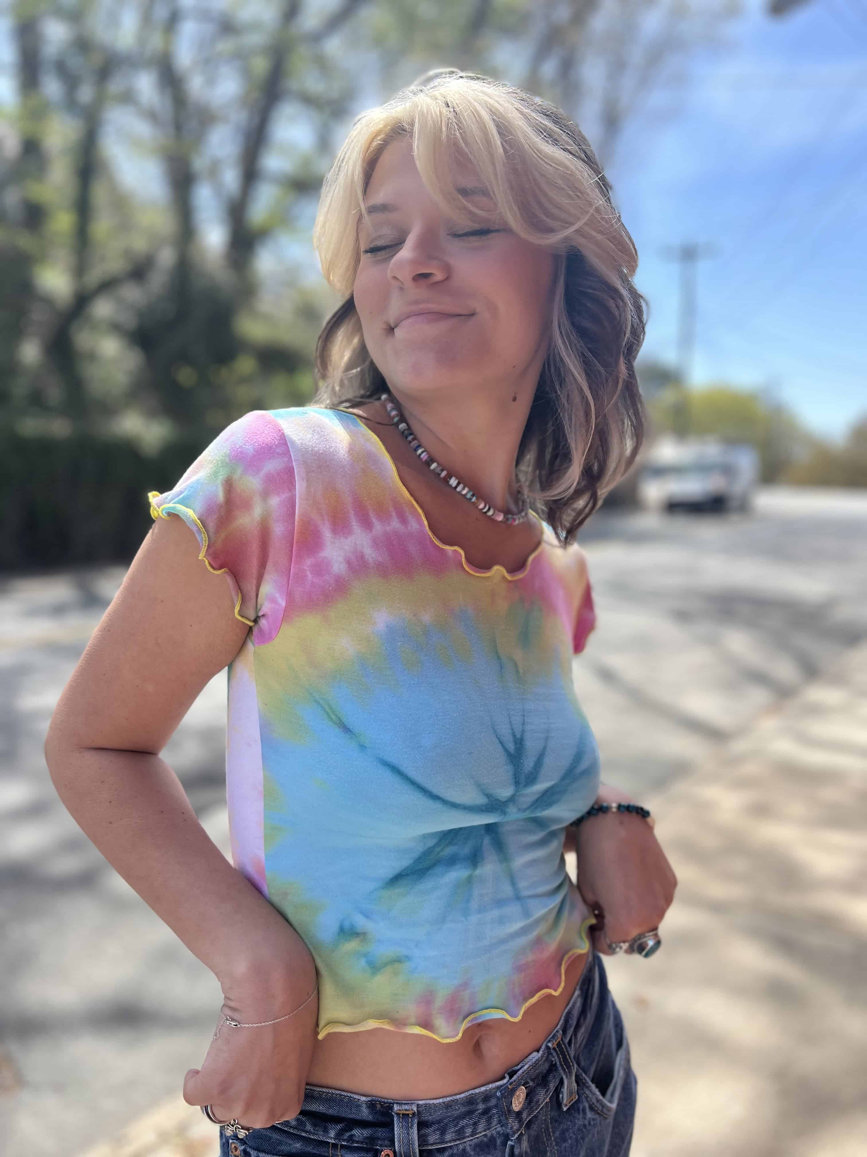 Tie Dye Baby Tee – Upcycled Vintage Graphic Tee
