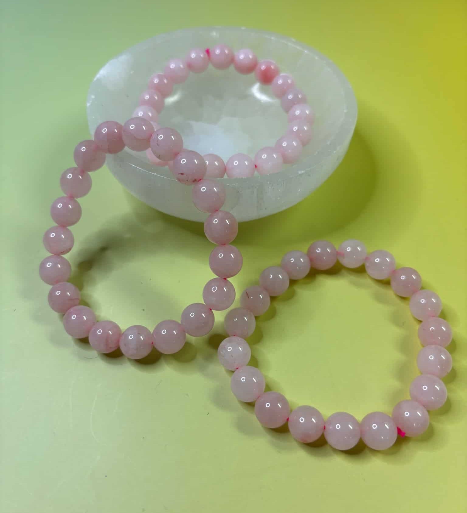 rose quartz crystal beaded bracelet 10mm