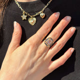 Sapphire Morganite Art Deco Ring