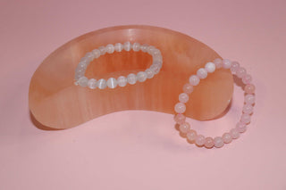 Peach Selenite Moon Bowl