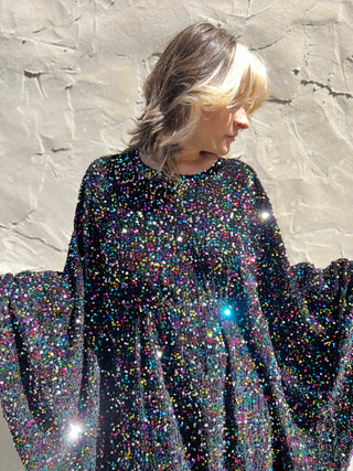 1970s Glam Sequin Caftan Dress