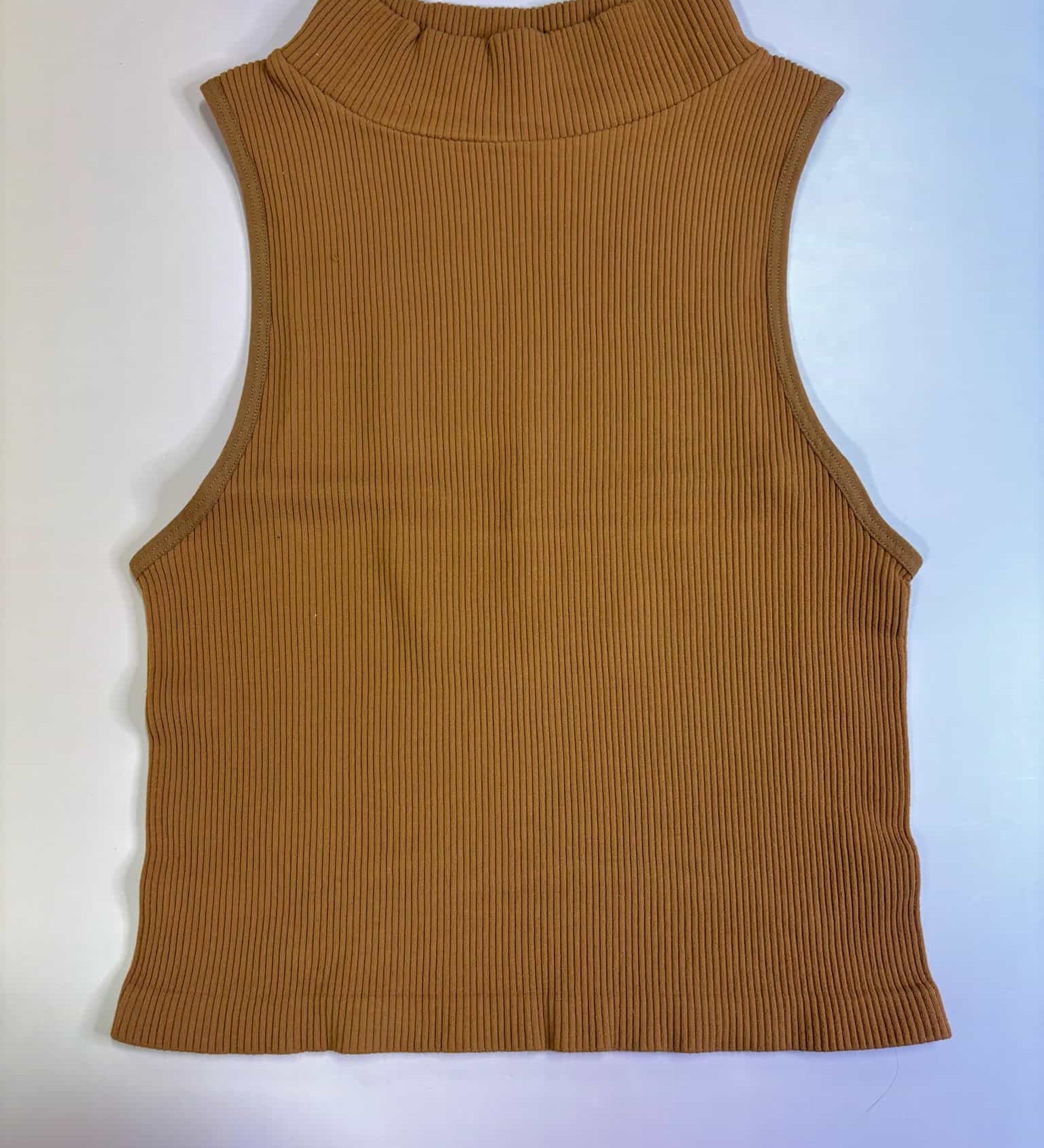 Sleeveless Turtleneck Crop Top