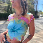 Tie Dye Baby Tee – Upcycled Vintage Graphic Tee