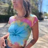 Tie Dye Baby Tee – Upcycled Vintage Graphic Tee